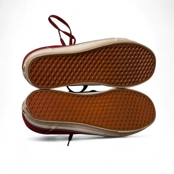Vans Men's Red and Burgundy Trainers - Picture 3 of 5